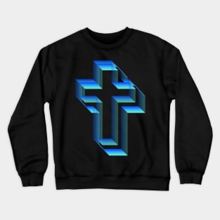 3D Cross Design †††† Crewneck Sweatshirt